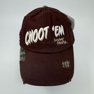 History Channel Swamp People Choot 'Em Brown Camo Distressed Hat Cap 9065 NWT